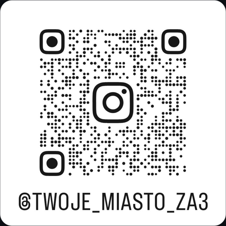 Kod QR prowadzący do profilu Twoje Miasto ZA3 na Instagramie